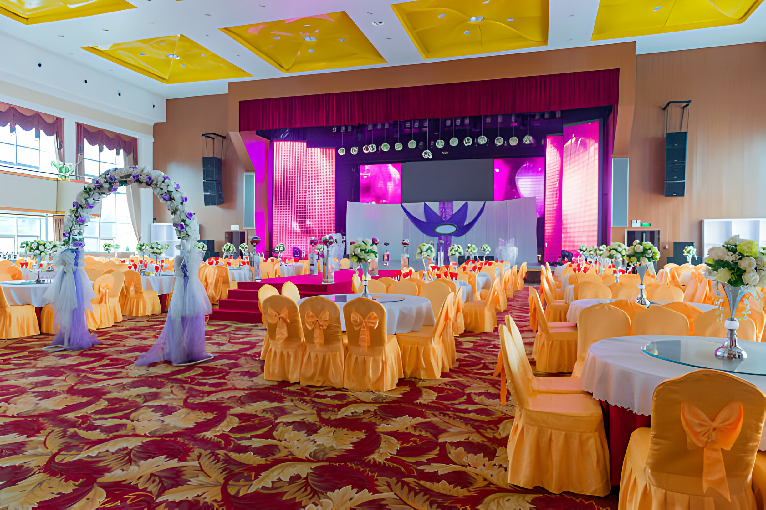 Best Marriage hall designs for Patna, with chair's and table)